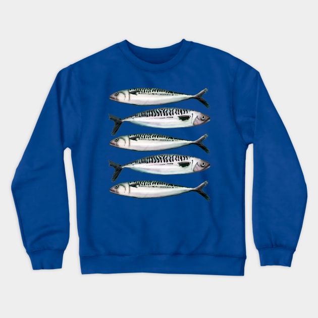 Mackerel - Watercolor fish illustration Crewneck Sweatshirt by AmandaDilworth